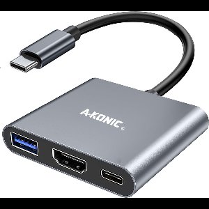 USB C naar Hdmi Adapter - 3 in 1 Hub - 4K - type c to hdmi, usb 3.0 & type-c fast charging - Geschikt voor o.a. Apple Macbook - IMAC - Dell - Surface - Samsung