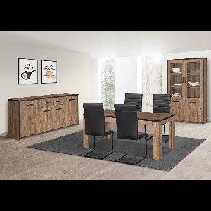 Belfurn - 3 delige eetkamerset Eunice in een dekor van mango bruin