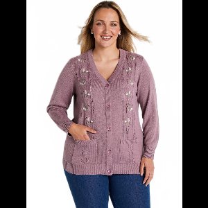 Lang, geknoopt, geborduurd, kralen V-hals vest