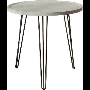 Moderne Bijzettafel - Metalen poten - Luxe houten blad - Ø45cm