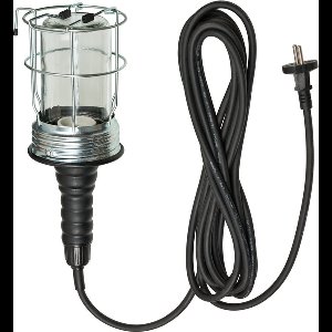 Brennenstuhl handlamp / werkplaatslamp van hard rubber met stevige beschermkorf (60 W, 136 mm diameter, 5m kabel) zwart