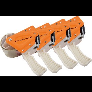 Verpakkingstape Dispensers met 8 Tape Rollen set van 4 (15m x 48 mm) - Kantoor & Klussen - Wit & Oranje
