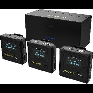 7RYMS iRay DW30 Draadloze microfoon-set met On-Board recording - Met 3.000 mAh oplaadbox - Microfoon met 2 zenders - On-Board recording - Geschikt voor o.a. smartphone / tablet / camera / PC - Dasspeld microfoon - Plug&Play - Zwart