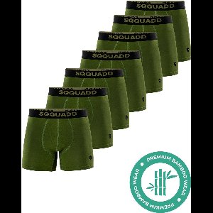 SQQUADD® Bamboe Ondergoed Heren - 7-pack Boxershorts - Maat XXL - Comfort en Kwaliteit - Voor Mannen - Bamboo - Groen