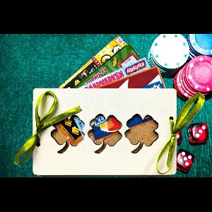 Geld Cadeaukaart Geluk - Onbedrukt - 14 Varianten - MDF wit 3mm - Veel geluk cadeau - geluksbrenger - Klavertje vier - nieuwe baan - new job - good luck cadeau envelop - veel succes - geldkaart