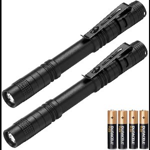 TRANSNECT Noodpakket Zaklamp - Militaire Zaklamp - 2 Stuks Zaklampen LED - IPX4 Waterdicht - Zwart