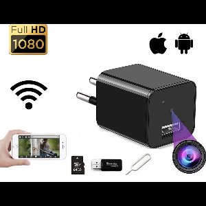 Trend Goods - Verborgen Spy Camera USB Adapter - Spy camera - Spycam - Wifi camera binnen met App - USB stekker - USB Lader - USB oplader - Beveiligingscamera binnen - Incl. 64GB Micro SD kaart - Nachtzicht - Bewegingssensor