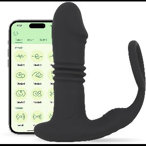 Prostaat vibrator met cockring - Vibrerende buttplug - Voor mannen - Stotende dildo - Anale speeltjes - Anaal - Penis ring - Stimulator - Siliconen - Stotende - Zwarte dildo - Massager - Koppels