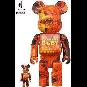 400% & 100% Bearbrick set - My First Bearbrick Baby (Flame)