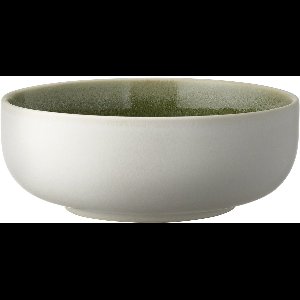 Studio Round North kom, moderne kommen set, keramisch servies, 15 cm, 1 stuk, matte white/shiny moss