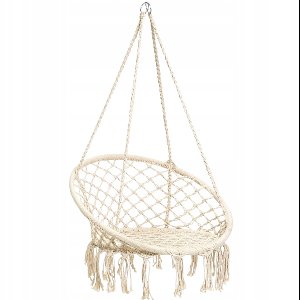 Braziliaanse schommel fauteuil hangmat stoel met kussen RIO BEIGE