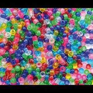 Plastic kongo rijgkralen transparant 1000 stuks