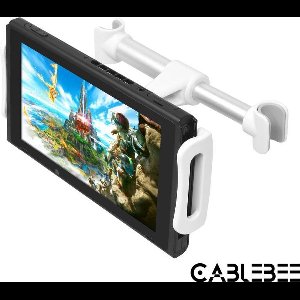 Cablebee autohouder / hoofdsteunhouder voor Nintendo Switch / Switch Lite wit