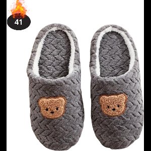 Livano Warme Pantoffels - Sloffen - Slippers - Dames - Heren - Pluche - Maat 41 - Grijs