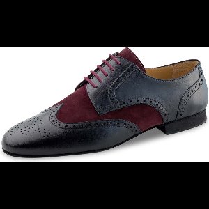 Werner Kern 28053 Firenze Heren Dansschoenen tweekleurig - Zwart leer en bordeaux rood suède - Suede Zolen - Tango, Salsa, Latin, Ballroom - Werner Kern - Zwart Bordeaux - 43 1/3