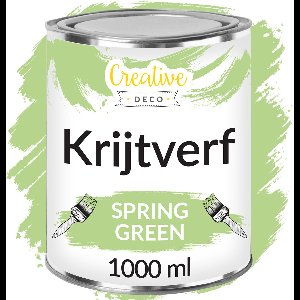 Creative Deco 1000 ml Lente Groen Krijt-Verf | Mat en Wasbaar | Perfect voor Renovatie, Decoratie en Decoupage van Meubels | Egen en Gradient Effect Mogelijk