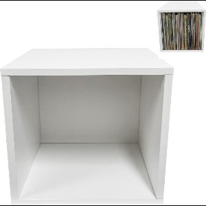 LP vinyl opbergkast kubus - platenkast - lp vinyl platen opbergrek - wit