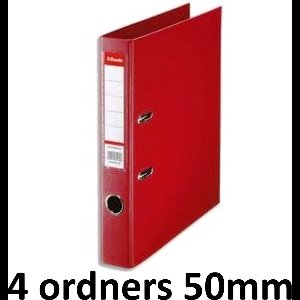 4 x Esselte Ordner Basic - rug 50mm - A4 - Rood