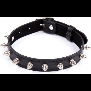 Fetish Addict - Halsband met Pinnen - 43cm - Zwart