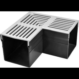 Black Beauty Perfect Drain 100/100 hoek alu designrooster