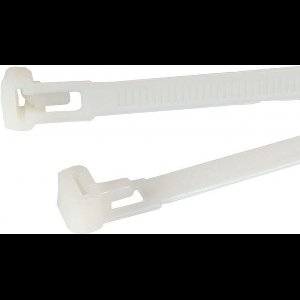 TD47 Hersluitbare Kabelbinders 7.6 x 370 mm Wit - Tie wraps - Tyraps