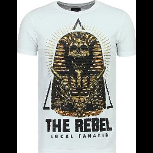 Rebel Pharaoh - Exclusieve T shirt Heren - 6322W - Wit
