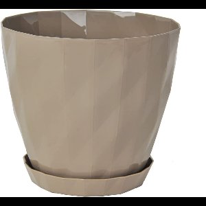 1+1 Sierpot Mokka Kristal design orchidee rond bloempot met schaal kruidenpot Ø 14 cm