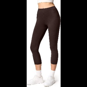 Ladeheid LA-LA40-132-LE Dames Capri Leggings - Sport - Vrijetijdsbroek - 3/4 Lengte - Katoen - Sporbroek - Yogabroek - Bruin - S
