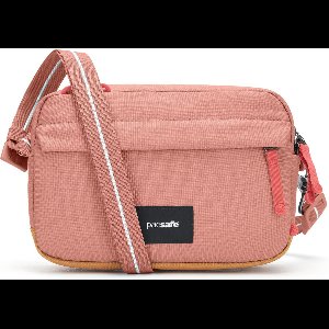 Pacsafe GO Crossbody - 2.5 L - Schoudertas - RFID-blokkerend - Anti-diefstal Tas - Waterafstotend - Geschikt voor 7-inch tablet - Festival Tas - Reistas - Turn & Lock Security Hooks - Gerecycled Polyester - Roze