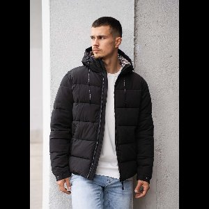 Aquascutum Sp hooded puffer - black