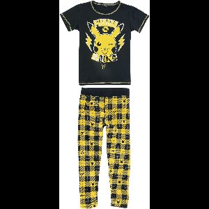 Pokémon Kids - Pikachu - Rocks Kinder pyjama's zwart-geel 134/140 Katoen -