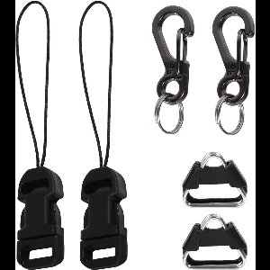 JHubers Goods - 6-delige Camera Riem Set met Verstelbare Quick Release Gesp in Zwart