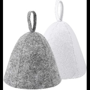 longziming -Saunahoezen van Vilten Stof – 2 Stuks, Zacht en Duurzaam, Grijs & Wit, Universeel voor Mannen en Vrouwen