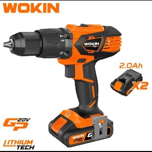 Klopboor-/schroefmachine+ 2 x 2ah accu gp20v+ accessoires geleverd in koffer.