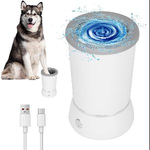 Cuhostki - 1 Stuk - Elektrische Hondenpootreiniger - Automatische Potenreiniger - Hondenpoot Reiniger - Huisdier Potenreiniger - Wit - ABS + Siliconen - 2 Reinigingssnelheden - Oplaadbaar - Voor Katten, Honden