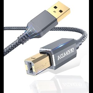 Thelau - USB Printerkabel, 4.5M Scannerkabel, USB A naar USB B 2.0 Printerkabel voor HP, voor Canon, voor Dell, voor Epson, voor Lexmark, voor Xerox, voor Brother, voor Samsung en meer - Grijs, Snelle Overdracht van Gegevens!