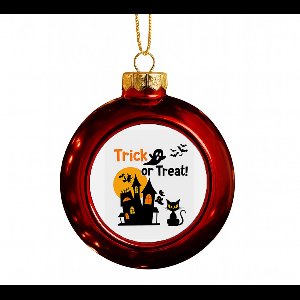 Rode Halloween Bal – “Trick or Treat!” Spookhuis en Kat Ontwerp – Griezelige Halloweendecoratie Cadeau