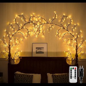 Lichttakken voor binnen - Set van 2 verlichte wilgentakken - 144 LED wilgentak-feeënverlichting - wandlamp - Boom wanddecoratie - Kunstmatige lichttakken - slaapkamerdecoratie - woonkamer decoratie - Sfeerverlichting