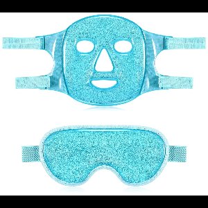 Cuhostki - 1 Set - gel oogmaskers - Hot Cold masker - PVC IJskoude Oogmasker & Masker Set - Blauwe Gel Masker Set - Blauw - PVC - Dubbele Functie (Koud/Warm) - Herbruikbaar - Gemakkelijk Te Gebruiken