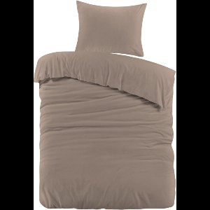 Droomtextiel Mendez Dekbedovertrek Flanel Taupe - 140x200/220 cm - Super Zacht en Heerlijk Warm