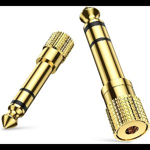 Qost - 6.35 mm naar 3.5 mm Stereo Adapter - 2 Stuks - Audio Adapter - Gold Plated