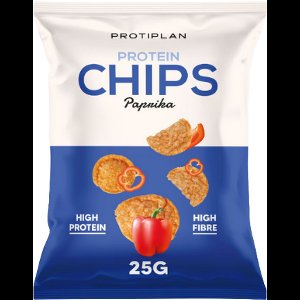 Protiplan - Protein Chips Paprika - 12 stuks - 12 x 25 g - Low carb snack - Eiwitrijk