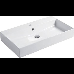 Saqu Square Wastafel 1 bak 1 krg 80x40x12 cm Glans Wit