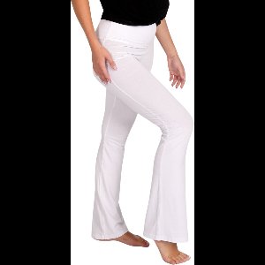 Namastae® Yoga legging dames hoge taille | Yogabroek | Licht uiteenlopend | Wit | Maat 36 | Maat S