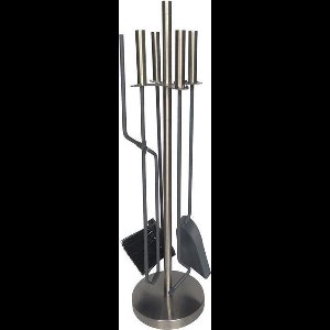 Livn Houtkachel Accessoireset Modern 5-delig RVS - Inclusief pook, tang, borstel, schop en houder