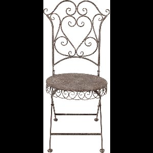 Clayre & Eef Tuinstoel 49x49x95 cm Bruin Metaal