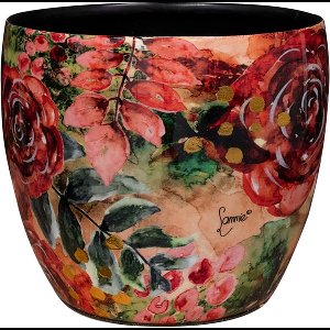 TS Collection - Bloempot Cotton cream - 17x15 - Metaal & Epoxy - Exclusieve woonitems voor binnen - Handgemaakt - Unieke print - Designed by Lammie