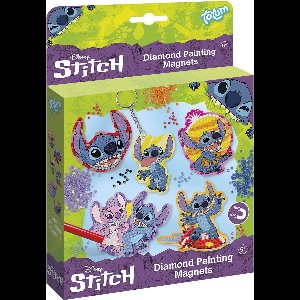 Disney Stitch Totum magneten en sleutelhanger maken met 800+ strass steentjes - knutselset unisex diamond painting creatief speelgoed meisjes en jongens