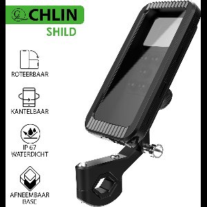 CL CHLIN® Shild Bike- Afneembare Waterdichte telefoonhouder voor de fiets - geschikt voor 4 t/m 7.6 inch telefoon - Anti-Schock - 360 graden rotatie - Smartphone Telefoon houder - Universeel - fietshouder - telefoonhouder samsung - telefoon houder