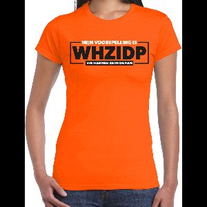 Bellatio Decorations Verkleed T-shirt voor dames - voorspelling - oranje - EK/WK voetbal supporter XS